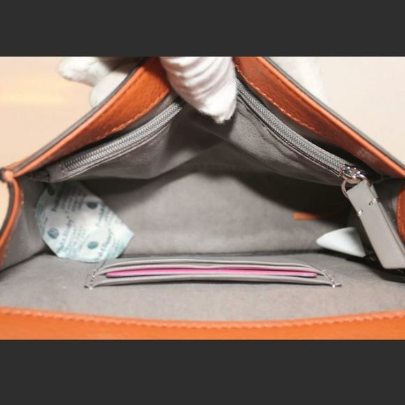 FOR LIZ NEW VINCE CAMUTO WES CROSSBODY ORANGE BROWN 🍊/SILVER - Picture 11 of 12